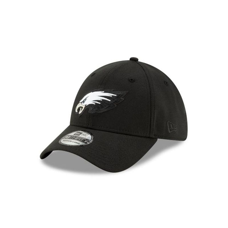 NFL Philadelphia Eagles Logo Elements 2.0 39Thirty Stretch Fit (MJR8097) - Black New Era Caps